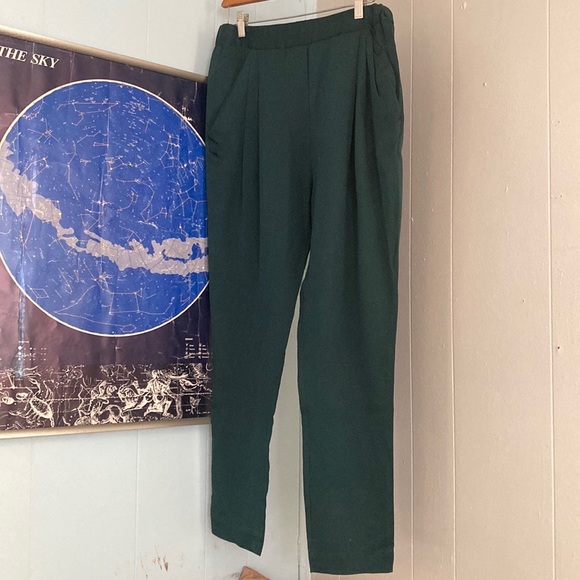 Hunter Green Silk Trousers - Picture 2 of 3